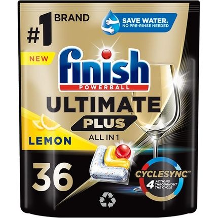 Finish Ultimate Plus Lemon Dishwasher Capsules 36 Lemon 36 Pieces