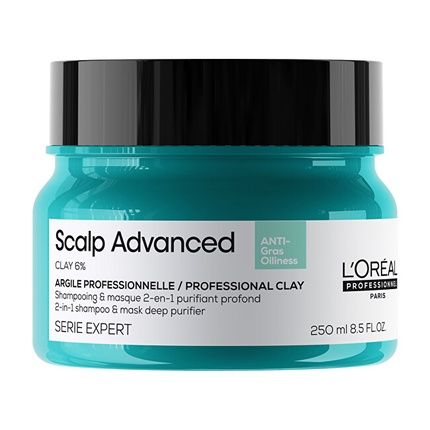 L'Oral Professionnel Scalp Advanced Antioiliness 2In1 Clay Shampoo And Mask 250 Ml