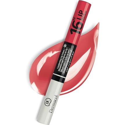 Dermacol 16-Hour Long-Lasting Liquid Lipstick Lip Plumper Balm & Colour Gloss Beauty Cosmetics Matte And Glitter Finish Non-Drying Formula No.3 Cherry Red 7.1Ml