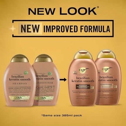Ogx Brazilian Keratin Smooth Conditioner For Dry Hair 385Ml - Image 3