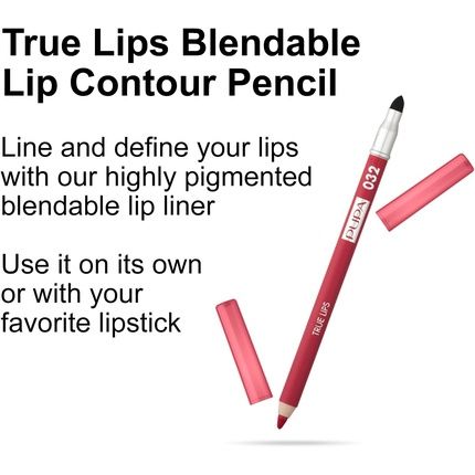 Pupa Milano True Lips Blendable Lip Liner 032 Strawberry Red For Women 0.042Oz