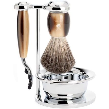 Muhle Shaving Set With Shaving Brush, Gillette Mach3 Razor & Vivo Series Bowl