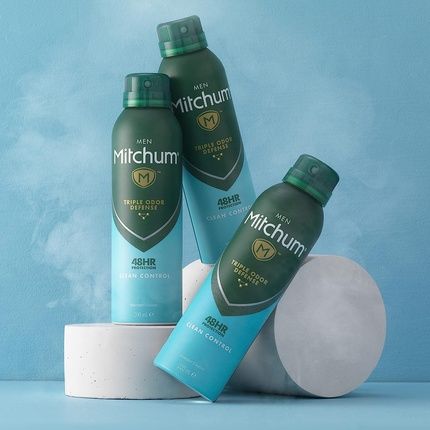 Mitchum Men Triple Odor Defense 48Hr Protection Deodorant Spray & Antiperspirant 200Ml Clean Control - Image 3