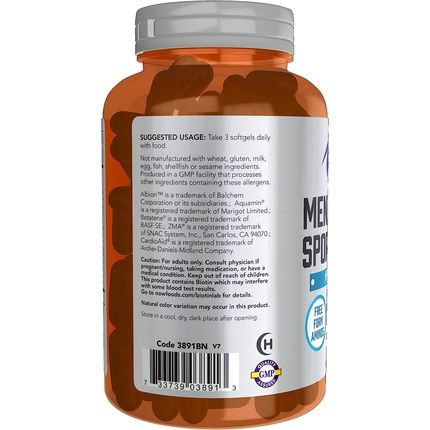 Now Sports Nutrition Men'S Extreme Sports Multi With Free-Form Amino Acids Zma Tribulus Mct Oil And Herbal Extracts 180 Softgels - Image 3