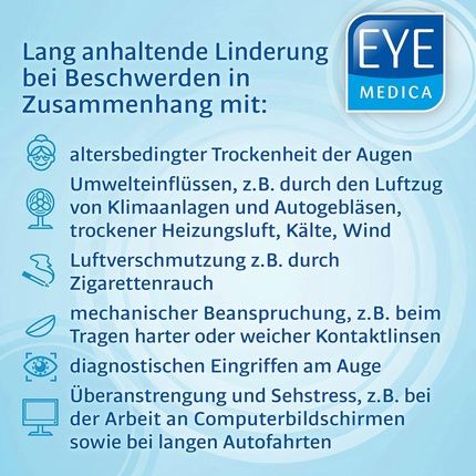 Eyemedica Dry + Tired Gel Eye Drops For Intensive And Long-Lasting Moisturization And Refreshment Of The Eyes With 0.3% High-Dose Hyaluron For Tired And Dry Eyes 10Ml - Image 3