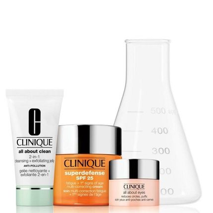 Clinique Superdefense Spf25 50Ml + Exfoliant 30Ml + All About Eyes 5Ml