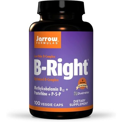 Jarrow Formulas B-Right Low-Odor Vitamin B-Complex Formula 100 Veggie Caps