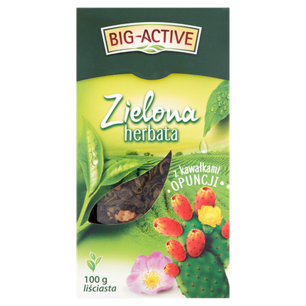Big Active Green Tea With Prickly Pear Pieces 100G