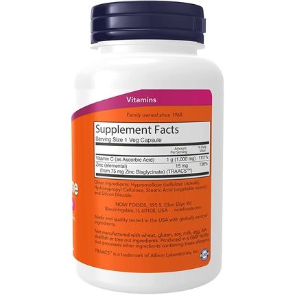 Now Supplements C-1000 & Zinc Immune Seasonal Support Formula 90 Count