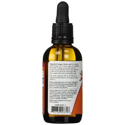 Now Foods Vitamin D3 Health Supplement 400Iu 59Ml