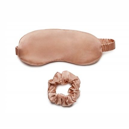 Lovli Silk Set Sleep Mask + Hair Tie In Nude