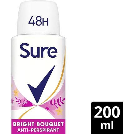 Sure Bright Bouquet Anti-Perspirant Aerosol Deodorant For Women 48-Hour Sweat And Odor Protection 200Ml Fresh