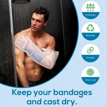 Aquashield Reusable Waterproof Cast Cover For Adult Full Arm A31 Bandage Protector For Bath Shower Pool Swimming Made In Usa Adult Full Arm