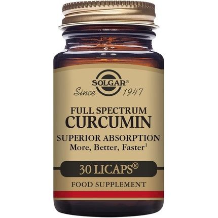 Solgar Full Spectrum Curcumin Softgels 30 Pack Liquid Extract Of Turmeric Supports Brain Joint & Immune System Health Gluten Free Gold