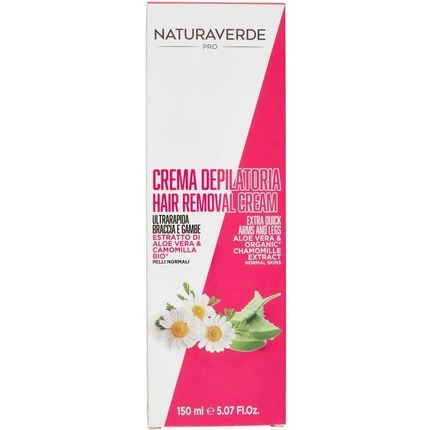 Naturaverde Ultra Fast Hair Removal Cream With Aloe Vera And Chamomile 150Ml