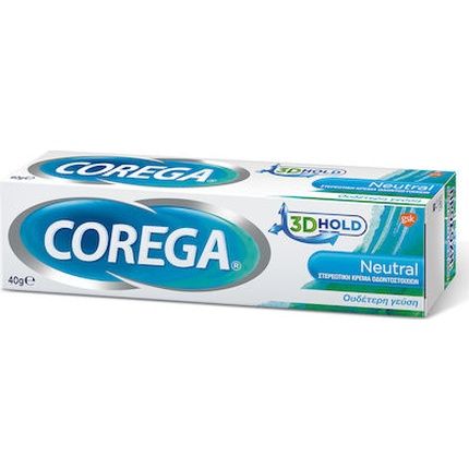 Corega 3D Hold Neutral Adhesive Cream 40G - Strong Hold For Dentures