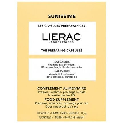 Lierac Sunissime Capsules Preparatrices Food Supplement 30 Capsules