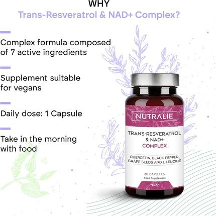Trans Resveratrol Nad 686Mg Complex With Quercetin, Piperine, Grapeseed, And Leucine - Image 3