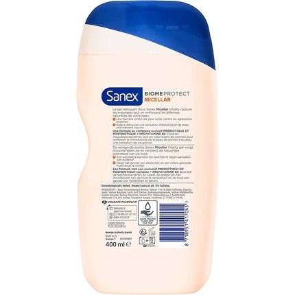 Sanex Biomeprotect Micellar Vitality Shower Gel 400Ml - Image 3