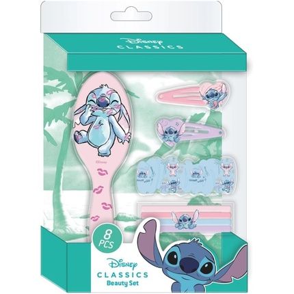 Stitch Beauty Set For Kids - Includes 1 Fabric Hair Tie, 4 Hair Ties, Brush, And 2 Hair Clips - Original Product Designed In Spain - Image 3