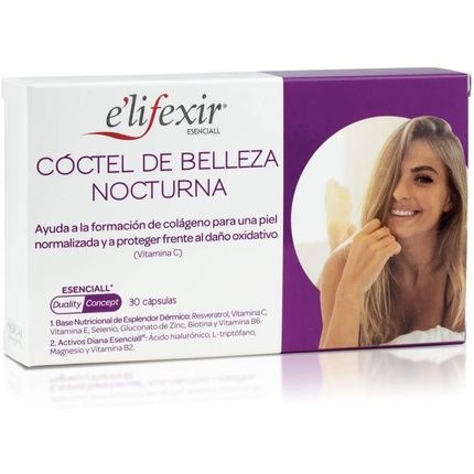 E'Lifexir Beauty Cocktail Night Nutricosmetics Rejuvenating Anti-Aging 30 Capsules