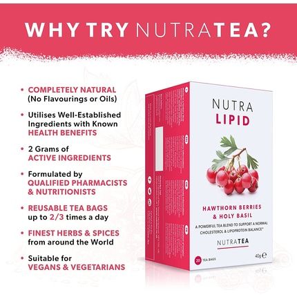 Nutralipid - Gentle Tea Against Cholesterol - Tea With Green Tea, Cinnamon, Red