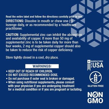 Life Extension Zinc Lozenges Citrus-Orange Flavor For Healthy Protein Synthesis & Immune Health 60 Vegetarian Lozenges - Image 3