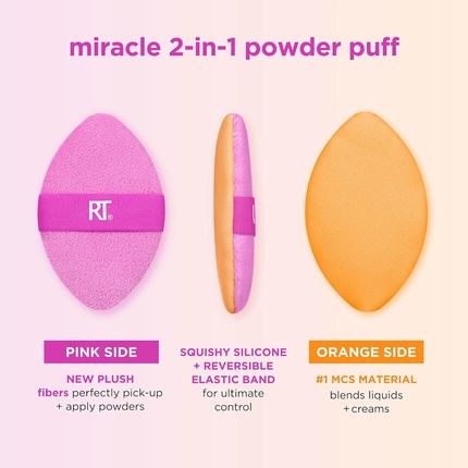 Real Techniques Miracle 2-In-1 Powder Puff Dual-Sided Full-Size Makeup