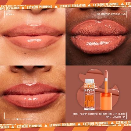 Nyx Professional Makeup Lip Plumping Gloss Intense Colour High Pigmentation Extreme Shine Finish Infused With Spicy Ginger Vegan Formula Duck Plump Apri Caught - Image 3