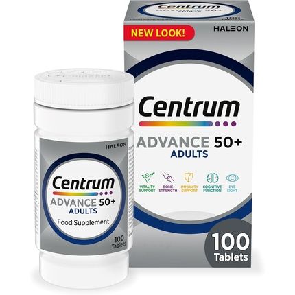 Centrum Advance 50+ Multivitamin Tablets For Men And Women With 24 Essential Nutrients 100 Count