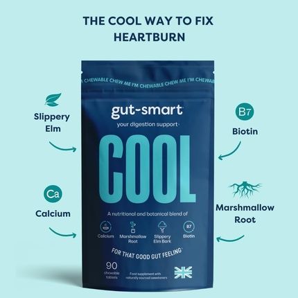 Gut-Smart Cool Chewable Tablets Heartburn Relief Antacid Natural Supplements For Healthy Digestion 90 Tablets
