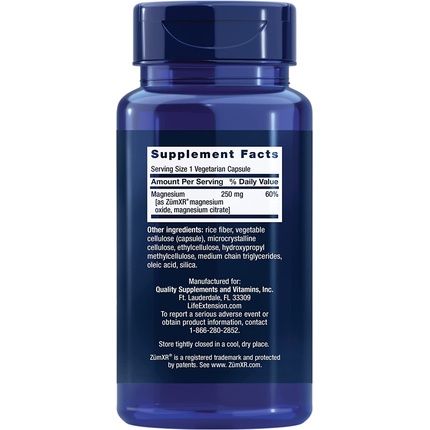 Life Extension Extend-Release Magnesium For Heart Cardiovascular And Bone Health Mood Support Supplement 60 Vegetarian Capsules