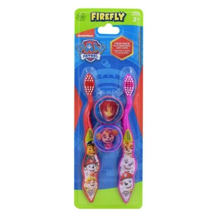 Firefly Nickelodeon Paw Patrol Double Pack Toothbrushes & Caps - New & Sealed Uk