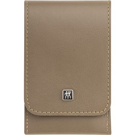 Zwilling Twinox 4-Piece Manicure Set Premium Nail Care Set In Cowhide With Zipper Taupe - Image 3