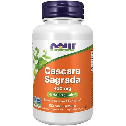 Now Cascara Sagrada Herbal Regularity Supplement 450Mg 100 Veg Capsules