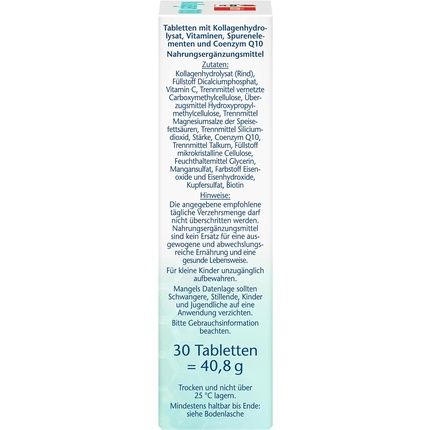 Doppelherz Active Collagen 1000 Plus 500Mcg Biotin Plus Q10 For Skin And Connective Tissue With Copper And Manganese 30 Tablets - Image 3