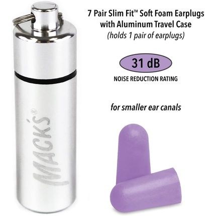 Mack'S Safesound Soft Foam Slim Fit Earplugs - Pack Of 7 Pairs