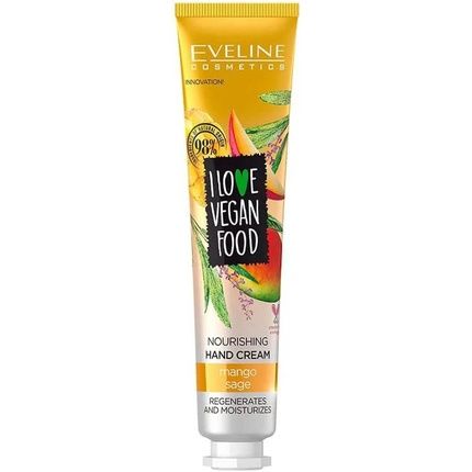 Eveline Cosmetics Ich Liebe Vegan Food Nourishing Hand Cream Mango & Sage 50Ml
