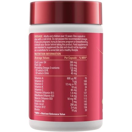 Seven Seas Cod Liver Oil Tablets Plus Multivitamins And Omega-3 30 High Strength Capsules