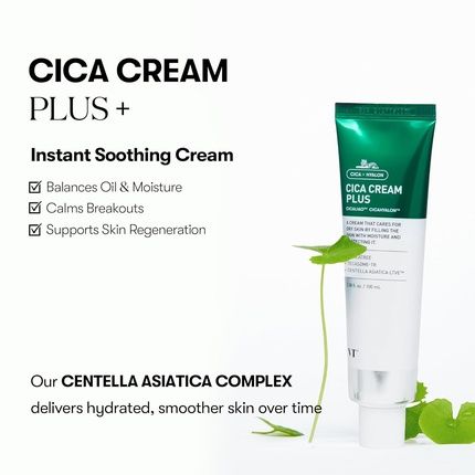 Vt Cosmetics Cica Cream Plus Hydrating And Calming Face Moisturizer With Centella