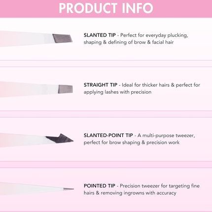 Brushworks Hd 4 Piece Combination Tweezer Set - White - Image 3