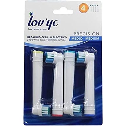 Lov Yc Brush Heads Precision Clean Medium Soft 4Pcs