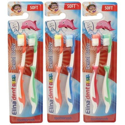 Elina Toothbrush Elina Kids 2Pc Dolphin On Card Assorted