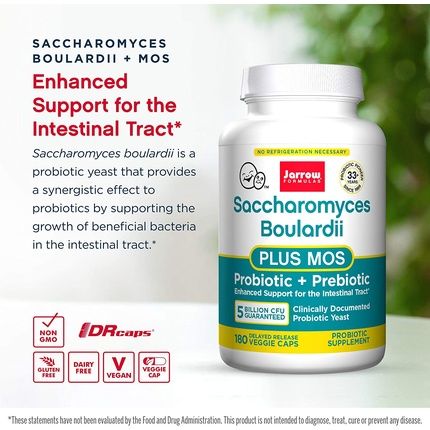 Jarrow Saccharomyces Boulardii + Moss 180 180 Vegetarian Capsules - Image 3