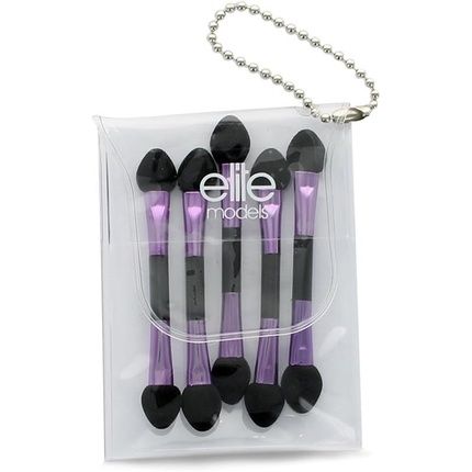 Elite Models Double-Ended Eye Shadow Applicators 5Pcs Purple Foam Synthetic