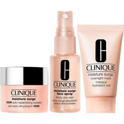 Clinique Moisture Surge Skincare Set With Auto-Replenishing Hydrator, Face Spray, And Overnight Mask - Image 3