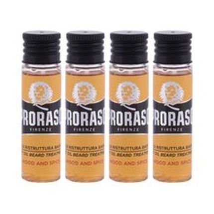 Proraso Wood Spice Hot Oil Beard Treatment Restructuring Beard Oil Set Of 4 X 17 Ml