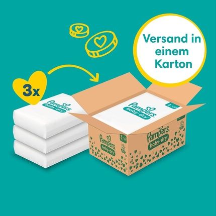 Pampers Baby-Dry Diapers Size 3 222 Count Up To 12 Hours Leak Protection