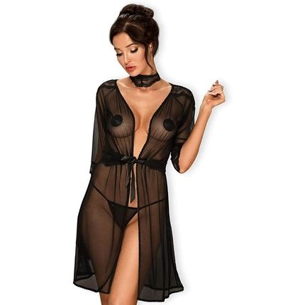 Obsessive Lace Trimmed Peignoir