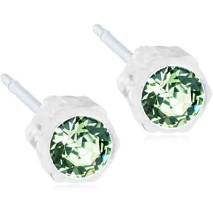 Blomdahl Hypoallergenic Earrings Medical Grade Plastic 4Mm Peridot